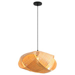 Earthy Wabi-Sabi Wave Bamboo Pendant Light Ø50cm