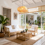 Earthy Wabi-Sabi Wave Bamboo Pendant Light Ø50cm