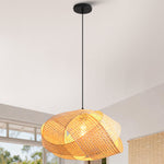 Earthy Wabi-Sabi Wave Bamboo Pendant Light Ø50cm