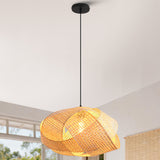 Earthy Wabi-Sabi Wave Bamboo Pendant Light Ø50cm