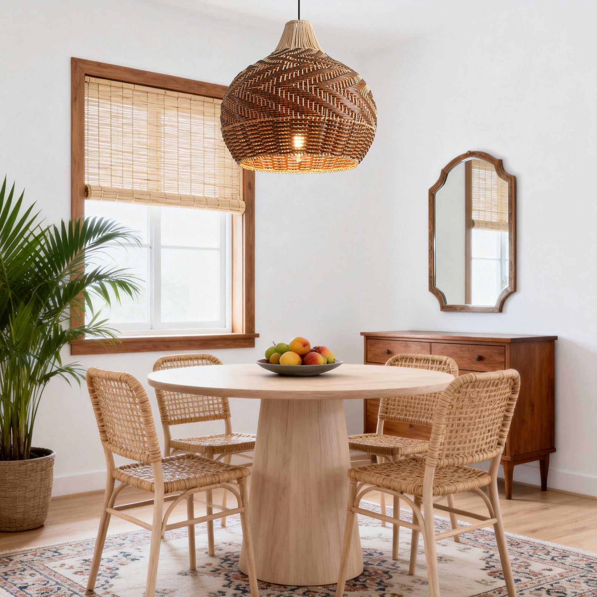 Bohemian Rattan Teardrop Pendant Light Ø48cm
