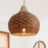 Bohemian Rattan Teardrop Pendant Light Ø48cm