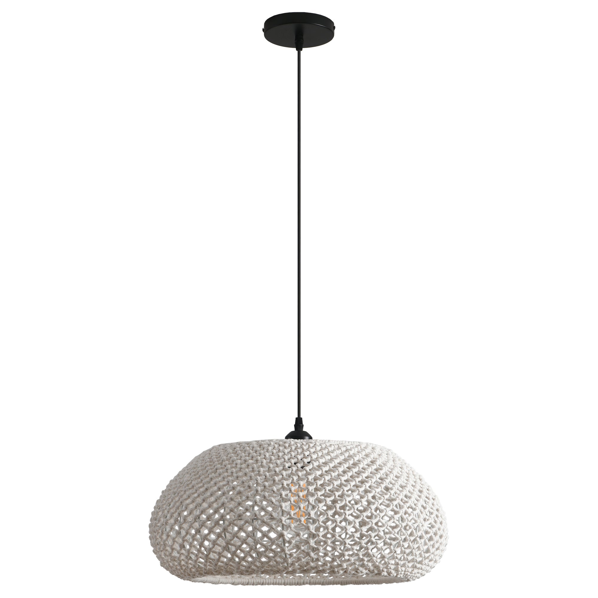Bohemian Rustic Woven Cotton Pendant Light Ø48cm