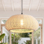 Bohemian Rustic Woven Cotton Pendant Light Ø48cm