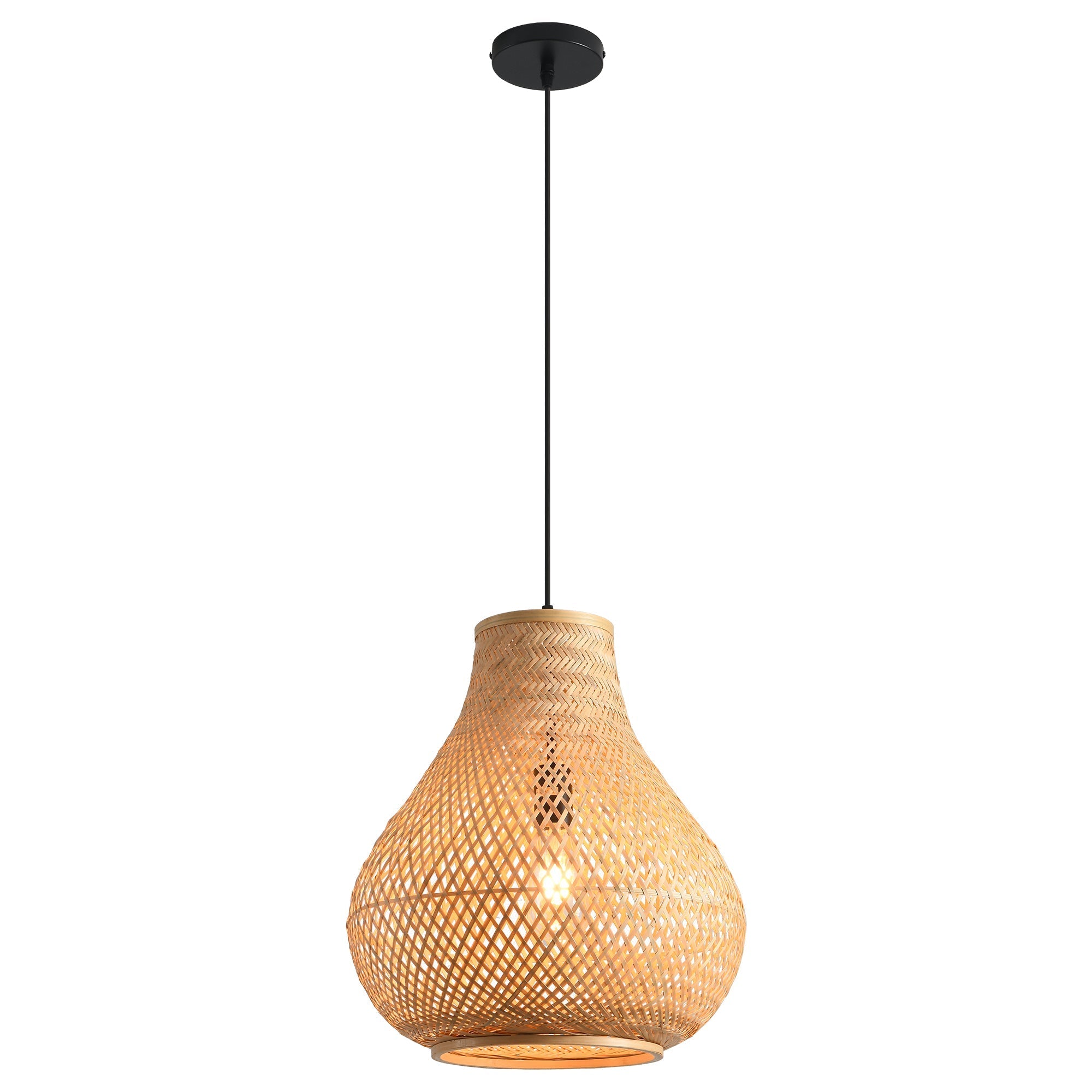 Nordic Minimal Teardrop Bamboo Pendant Light Ø38cm