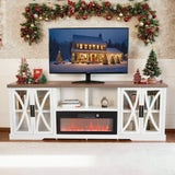 Ashford 93"/236cm witte tv-standaard met opbergkasten en 36"/91cm elektrische haard