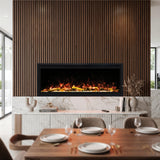 106 cm 42" CARRY Media Wall Electric Fire with 13 Flame Colors Built-In Electric Fire with Remote Control 750/1500W