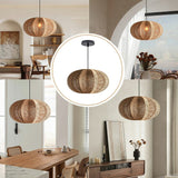 Wabi-Sabi-Hängeleuchte aus geflochtenem Seil, japanischer gewebter Kronleuchter 