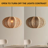 Wabi-Sabi-Hängeleuchte aus geflochtenem Seil, japanischer gewebter Kronleuchter 