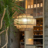 Wabi-Sabi Wohnzimmer-Hängeleuchte aus Hanfseil 