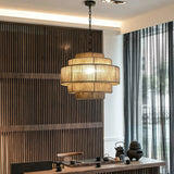 Wabi-Sabi Wohnzimmer-Hängeleuchte aus Hanfseil 