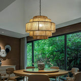 Wabi-Sabi Wohnzimmer-Hängeleuchte aus Hanfseil 