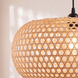 Moderne slanke ovale hanglamp van bamboe, diameter 55 cm 