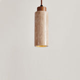 Wabi Sabi Travertin-Pendelleuchte, Ø 15 cm, LED-Deckenleuchte aus Naturstein 